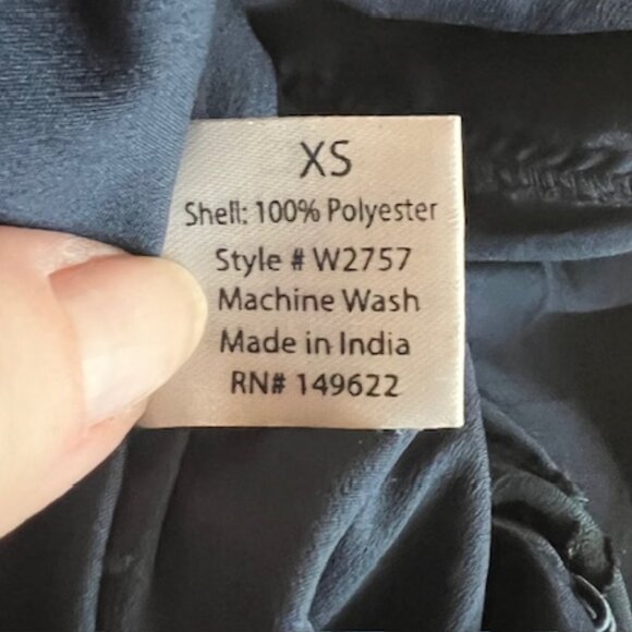 Walter Baker Navy Ruffle Jumpsuit XS Flutter Sleeve Swiss Dot Sheer Overlay - Picture 12 of 12